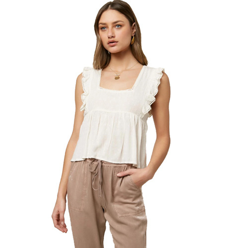 O'Neill Serena Top for Women Medium Winter White